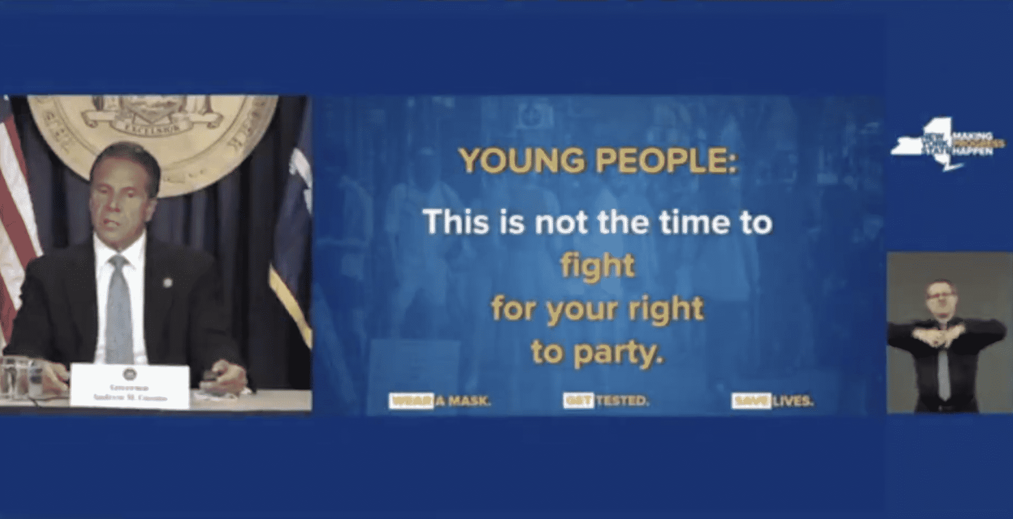 Cuomo Tells Young Americans It Is ‘Not the Time to Fight for Your Right to Party’