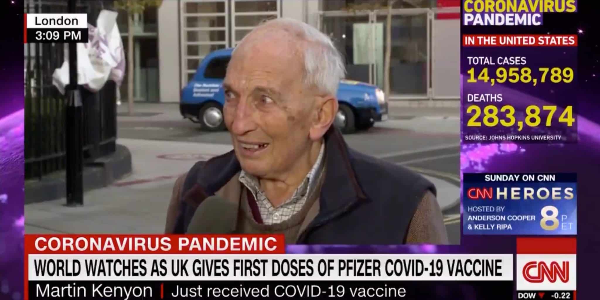 91-Year-Old British Man Speaks After COVID-19 Vaccination: âWell Thereâs No Point in Dying Nowâ