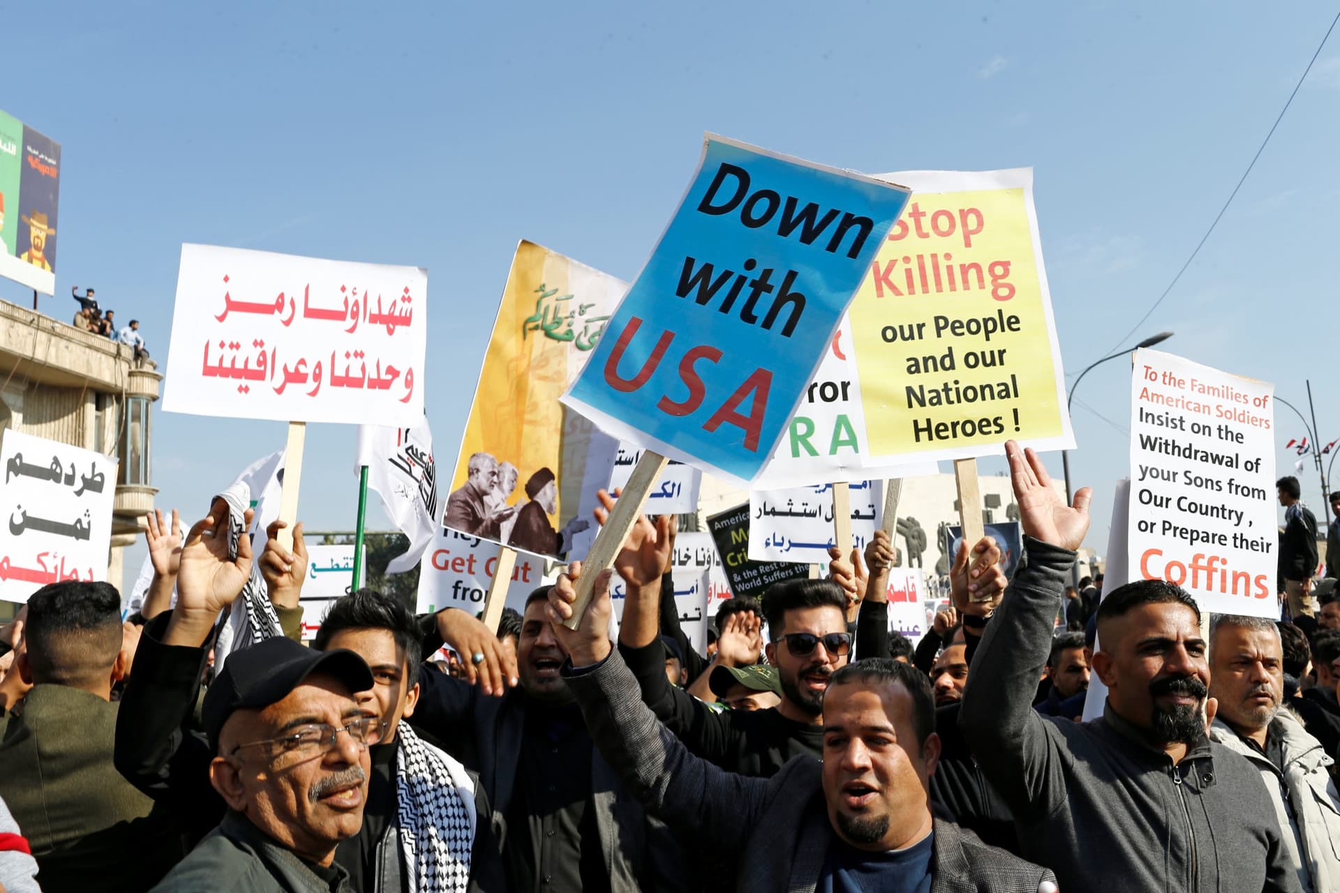 Iraqis Chanting Anti-US Slogans Mark Year Since Soleimani Killing