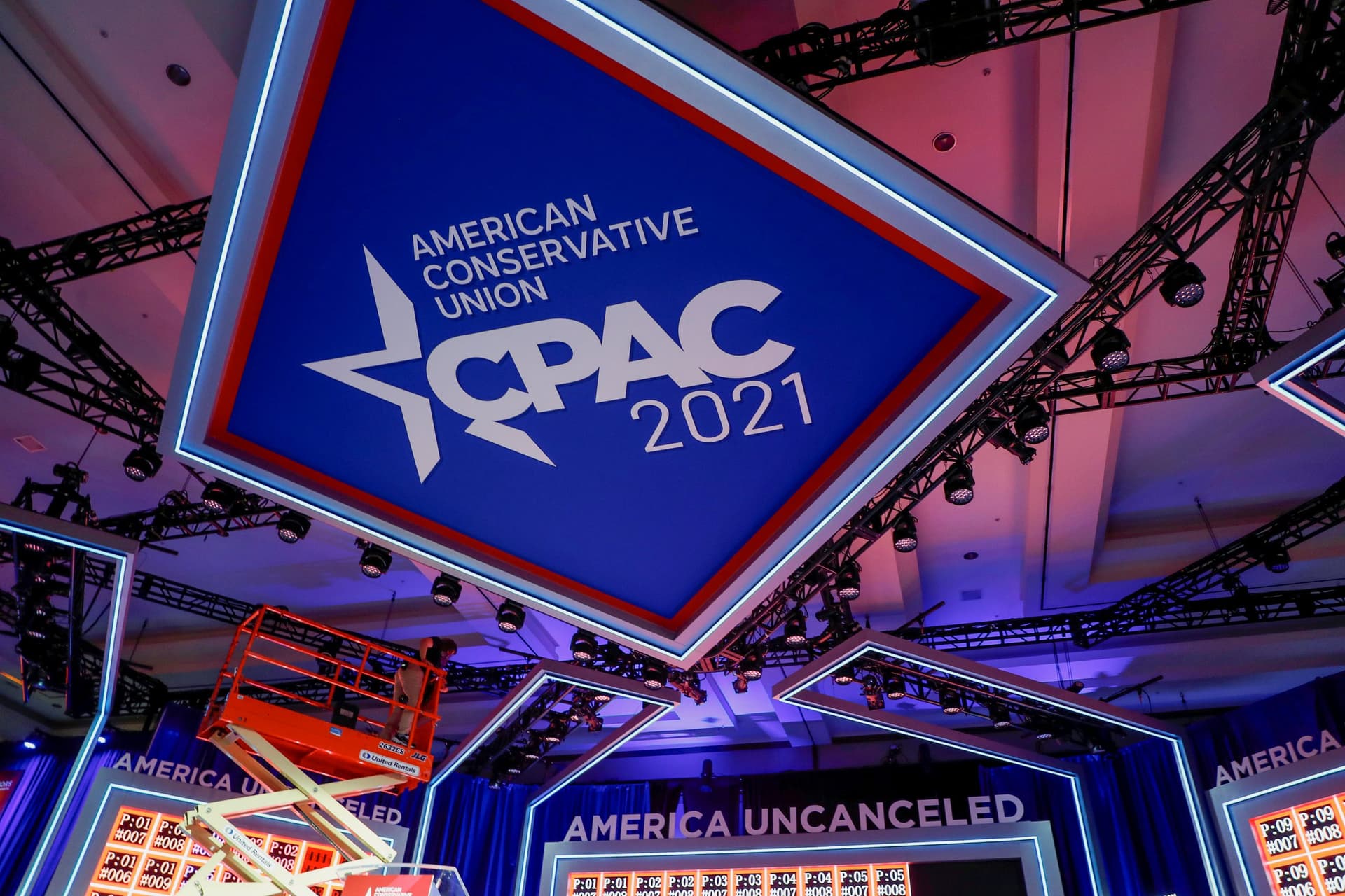 Company Hired To Set up CPAC Stage Takes Responsibility for the Design After Comparison To Nazi Symbol