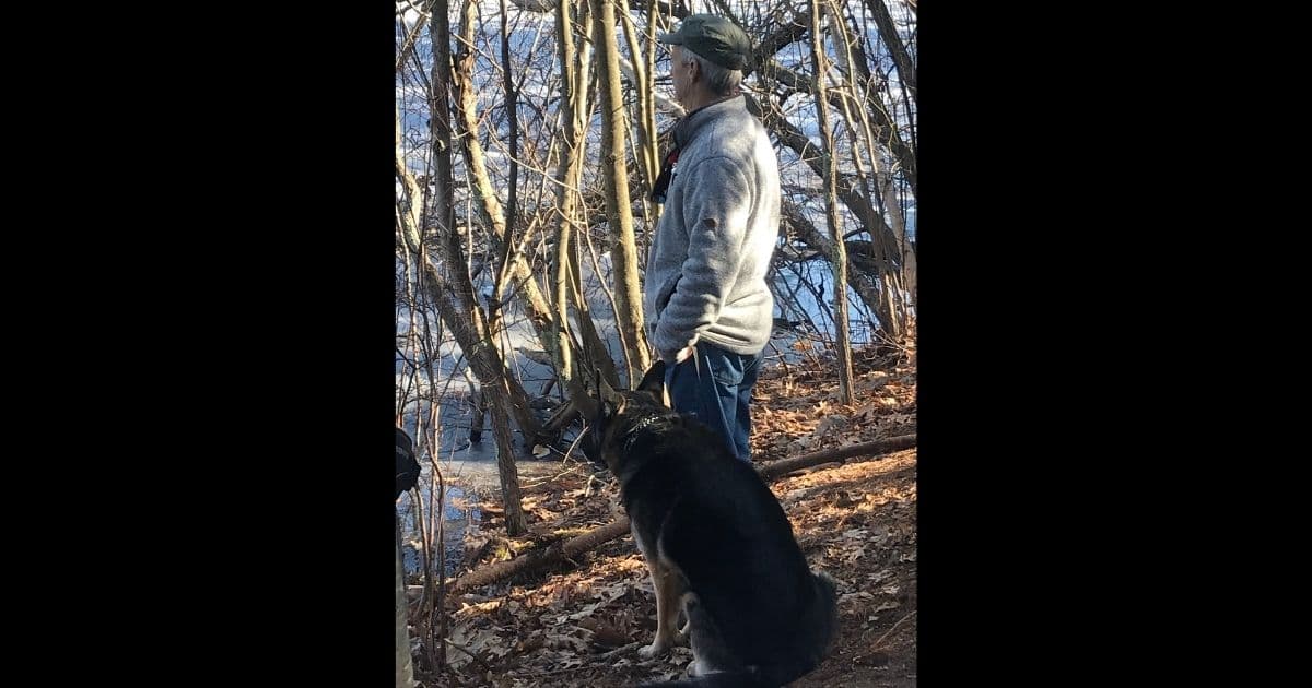 'Hero' Dog Alerts Owner to Man Trapped Below Icy Pond, Quick Thinking Saves His Life