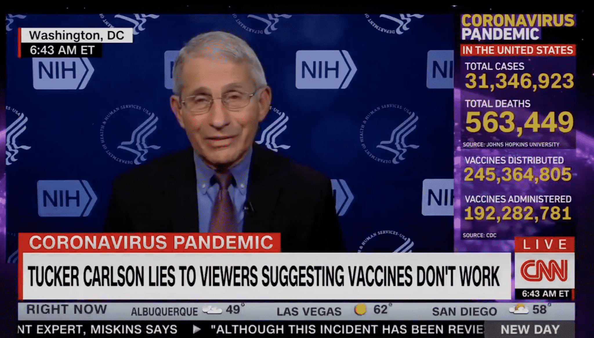 âA Typical Crazy Conspiracy Theoryâ: Fauci Slaps Down Tucker Carlsonâs Vaccine Claim