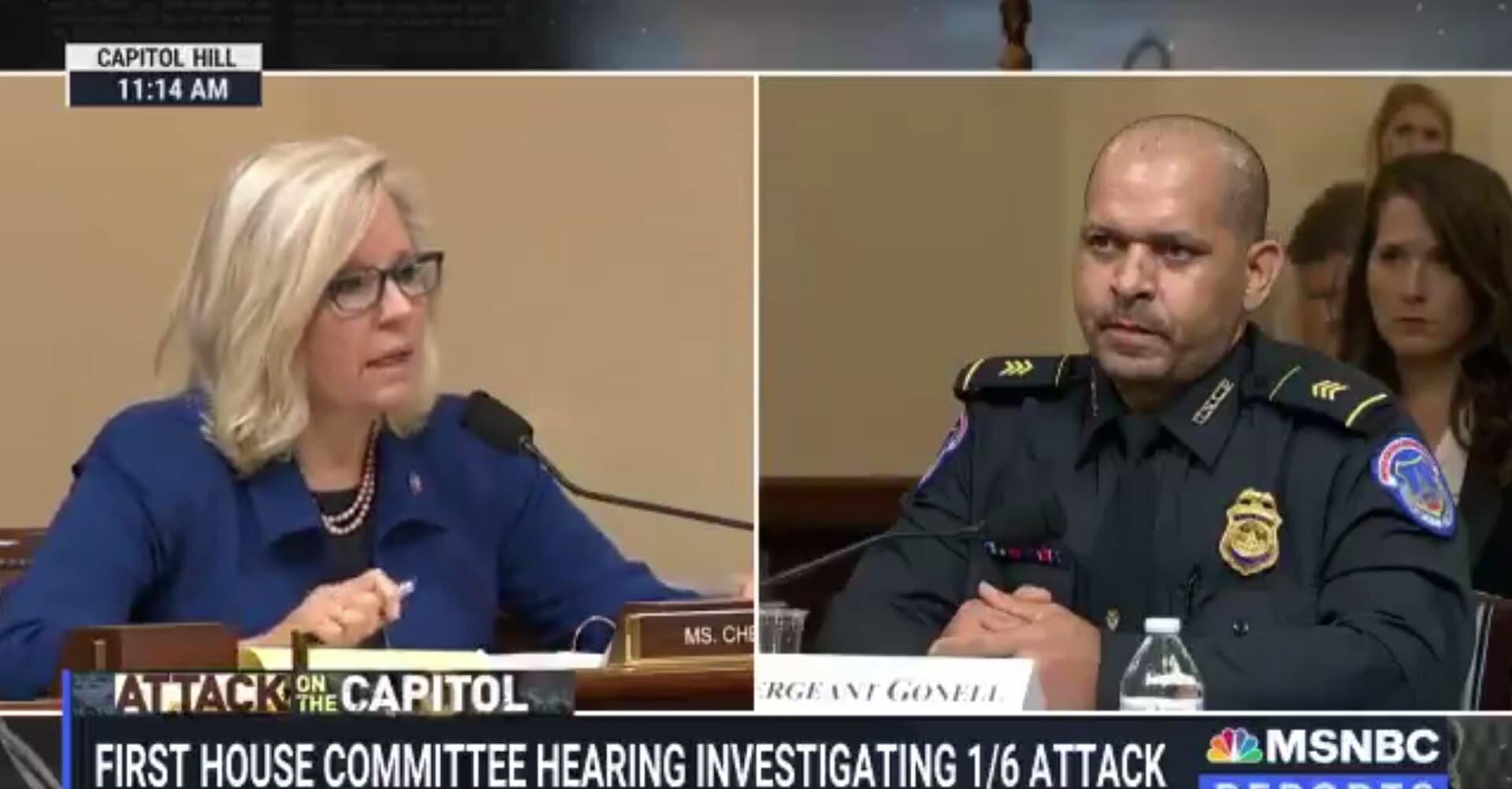Cheney Asks Capitol Police Officer About Trump’s Claim Jan. 6 Crowd Was ‘Loving’