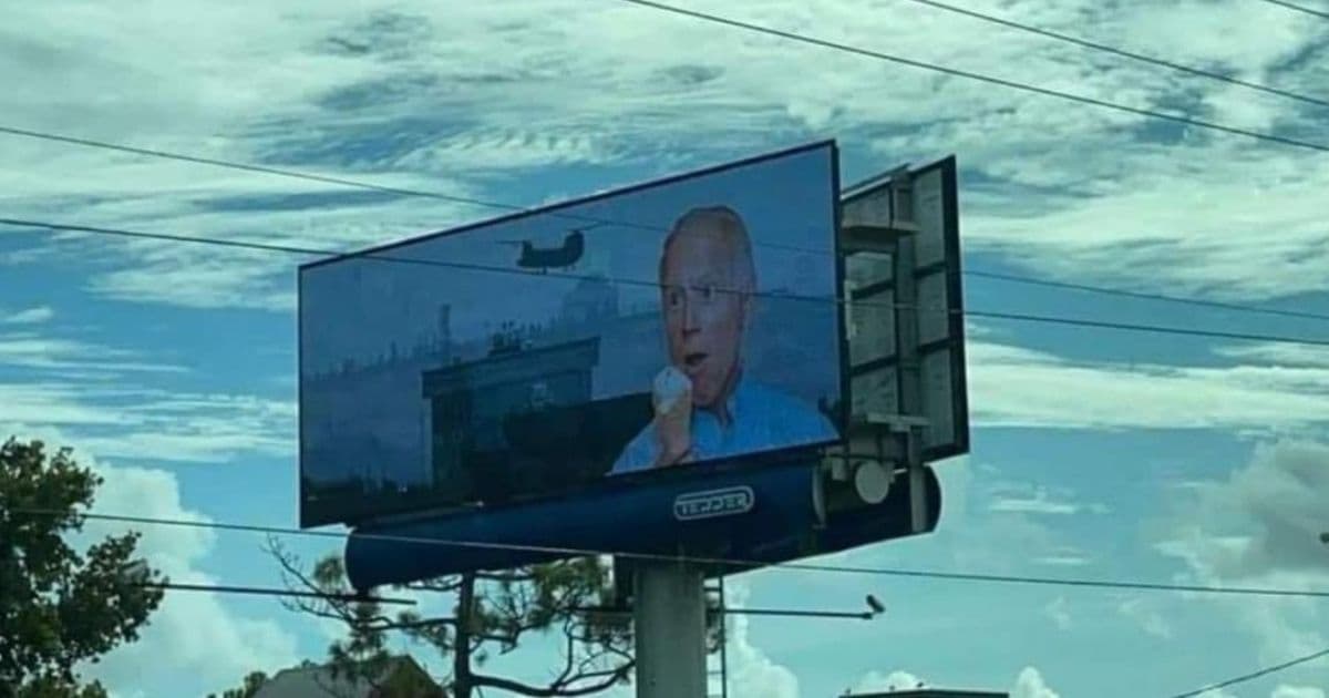 Photos: Ice Cream-Eating Biden Trolled by Anonymous Billboard Buyer for His Afghanistan Failure