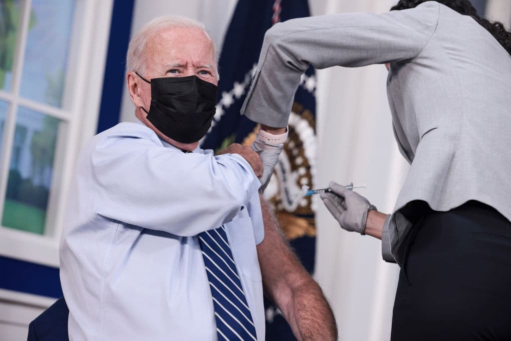 Biden Televises Himself Getting Booster Shot of COVID-19 Vaccine