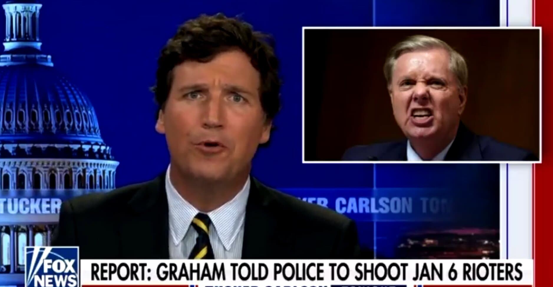 Tucker Carlson Slams Graham for Reportedly Telling Officers to Shoot Jan. 6 Rioters