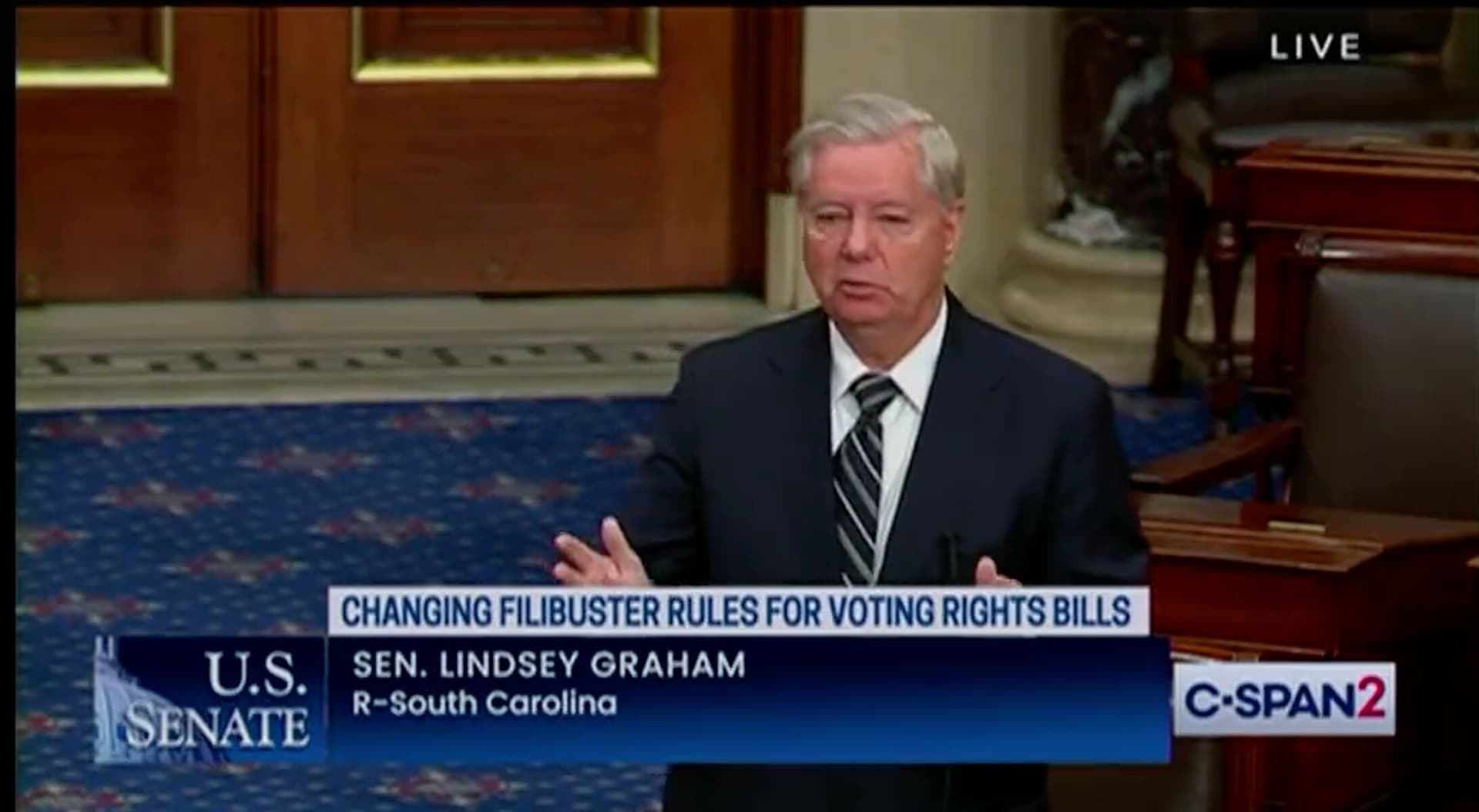 Graham Calls Voting Rights Push the ‘Most Hyped, Manufactured Issue in a Long Time’
