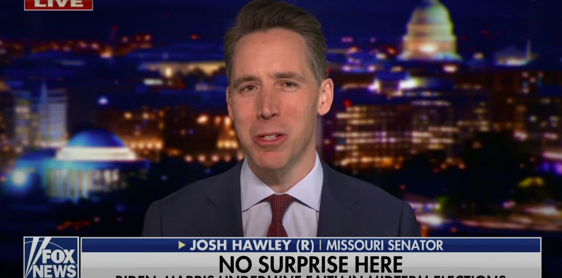 Josh Hawley Claims Dems âDonât Accept Elections That They Donât Winâ