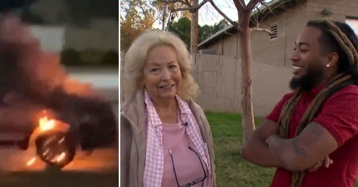 Grandma Stuck in Burning Car Saved Just In Time by Good Samaritan: 'You Became My Grandson That Day'