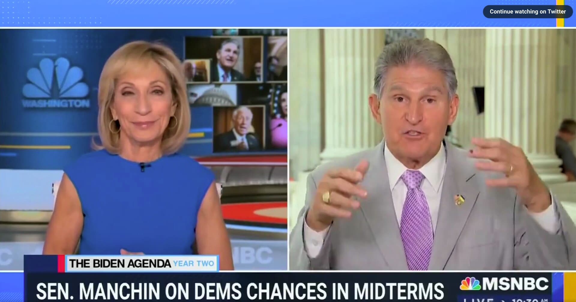 Watch: MSNBC Segment Turns Testy When Host Asks if Manchin Will Support Dems in 2022, 2024
