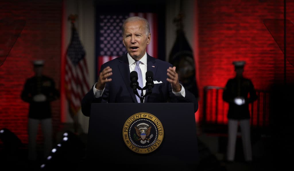 Biden Shredded Over Ghoulish Backdrop During Dark Speech on ‘MAGA Republicans’