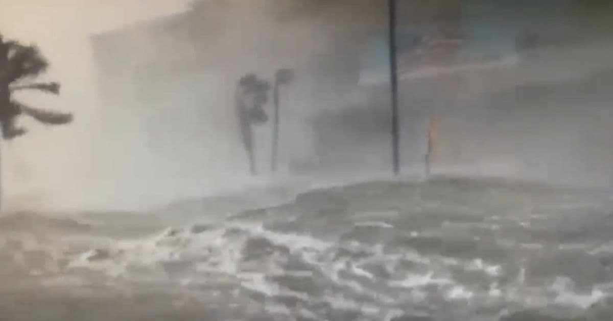 Viral Video: Camera That's Rolling Literally Goes Underwater as Storm Surge Sweeps Through Streets