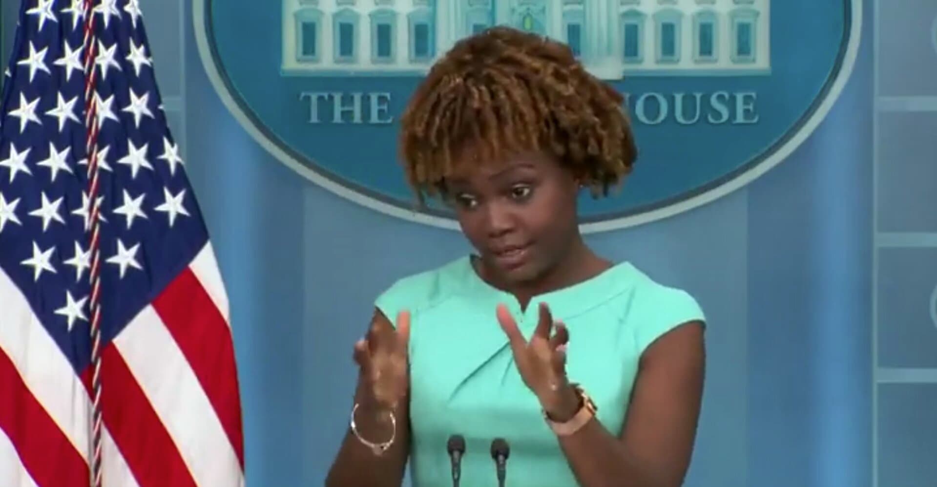 Watch: Doocy Asks Karine Jean-Pierre About Comments Biden Says Would Make Her a Threat to Democracy