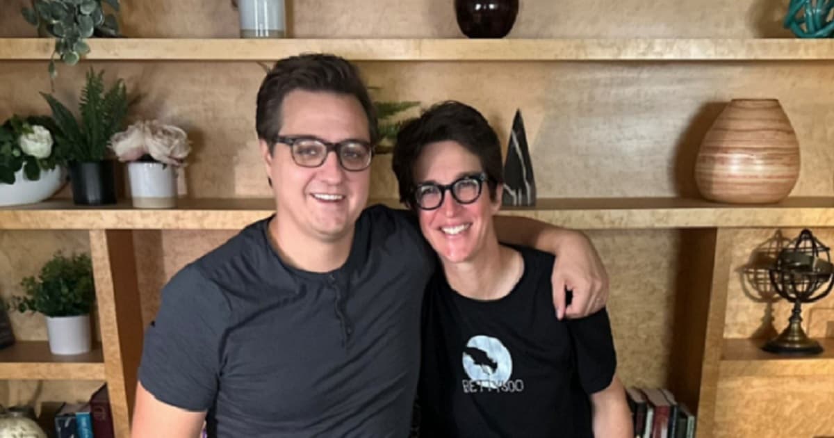 MSNBCâs Chris Hayes Posts Photo with Rachel Maddow, Then Users Notice Symbol Next to Them