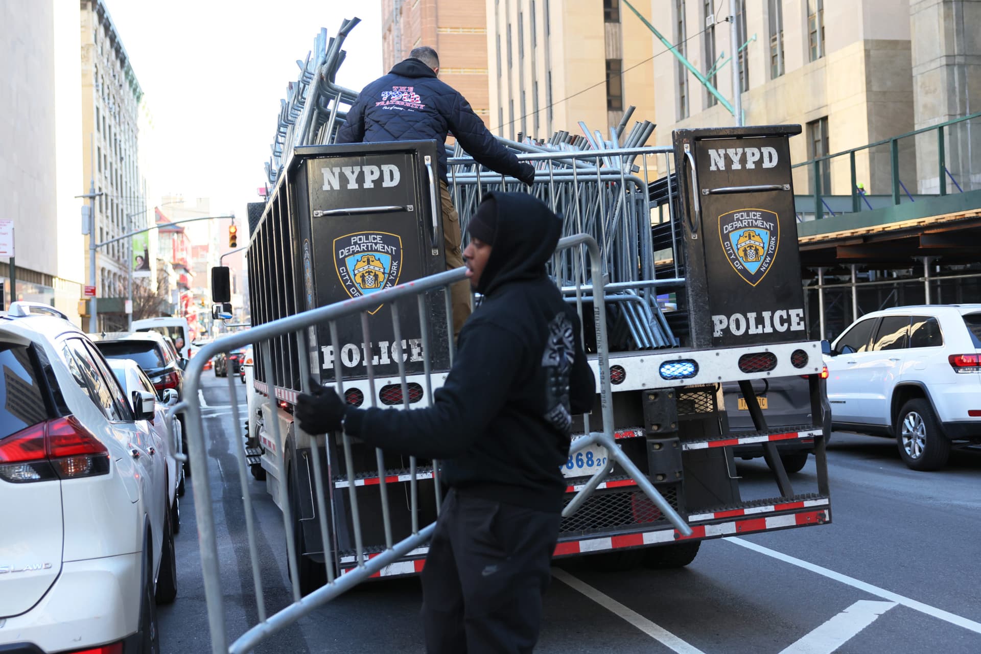 NYPD Seen Installing Steel Barricades Around Courthouse Amid Trump Legal Issues