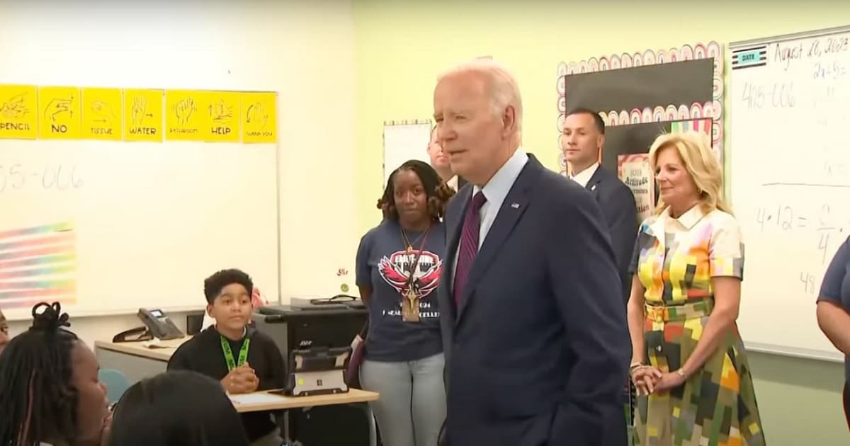 People Immediately Spot Big Problem in Picture of Biden Visiting Kids at Middle School
