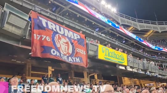 ‘Trump or Death’ Flag Seen During Yankees Game