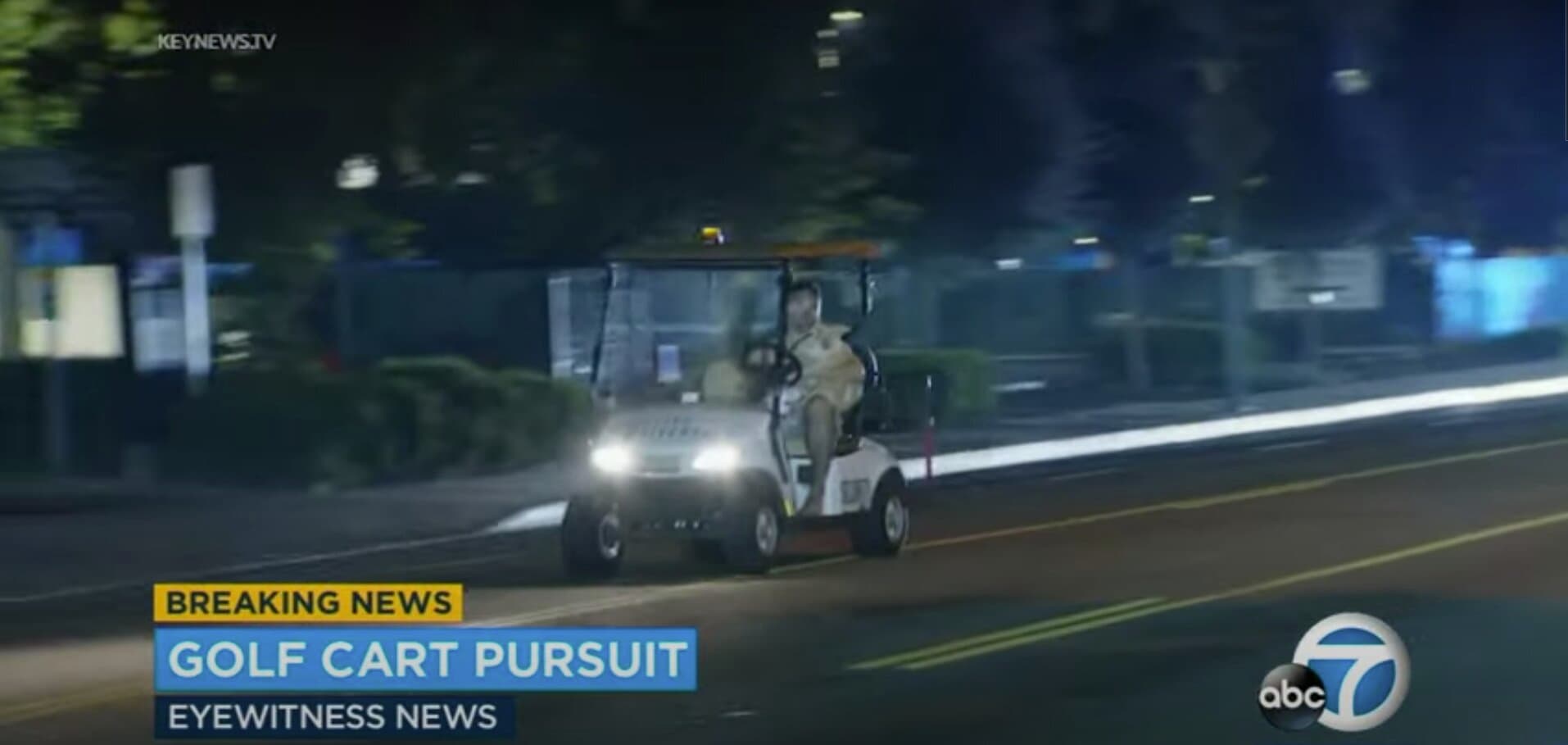 LA Man Steals Golf Cart and Leads Police on Slow Speed Chase With Dog in His Lap