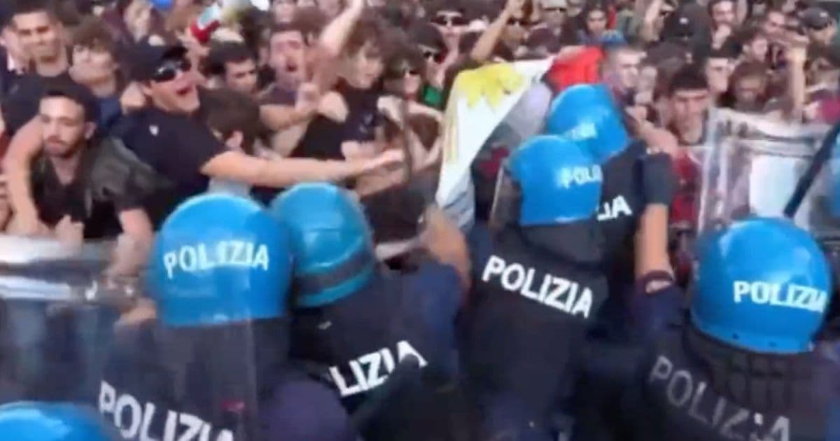 Watch: Pro-Palestine Protesters Pick the Wrong Officers to Violently Clash With