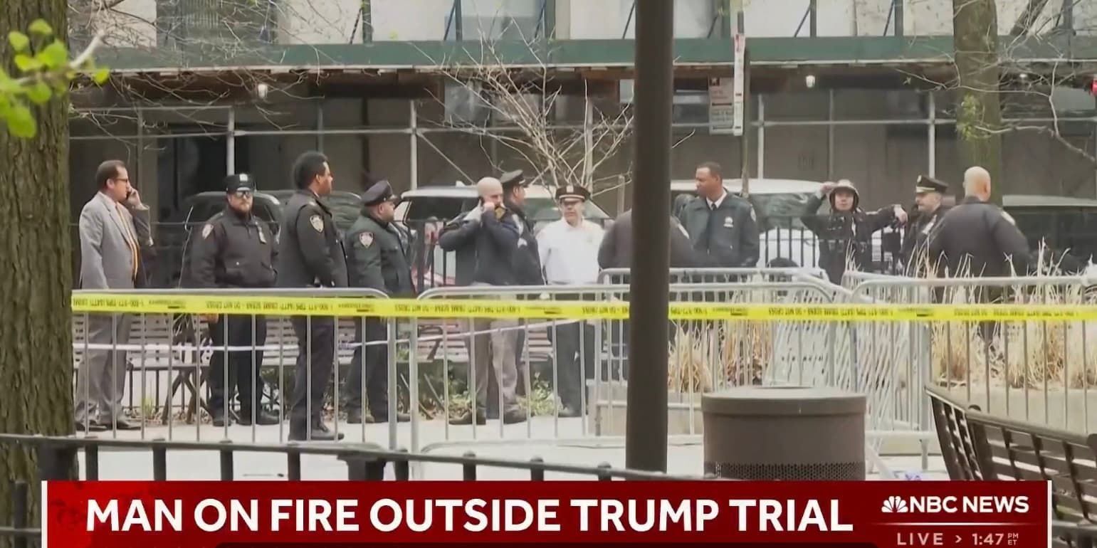 Florida Man Sets Himself on Fire Outside Trump Trial