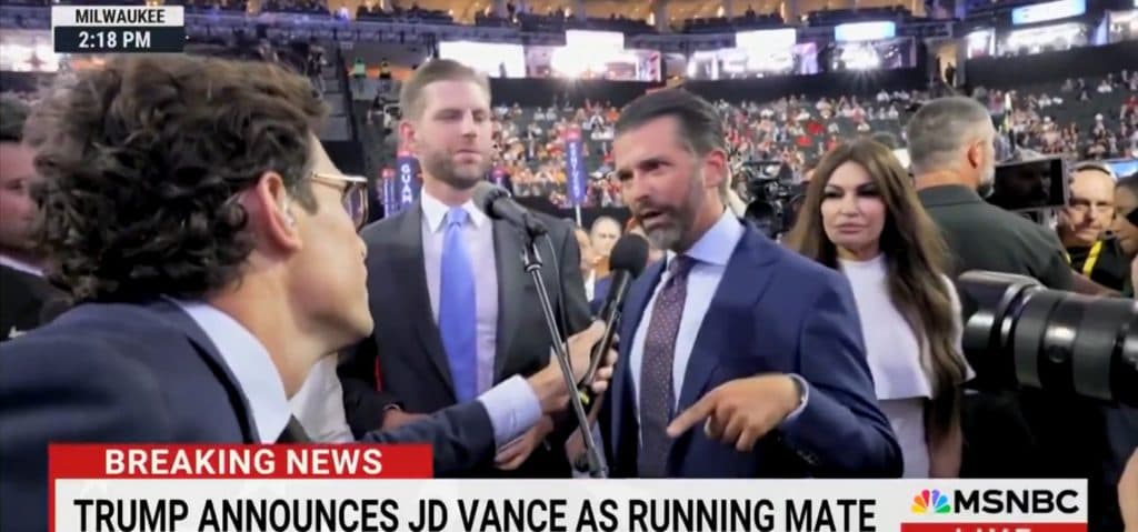 Donald Trump Jr Tells MSNBC Reporter To āGet Out Of Hereā In RNC Floor Dust Up