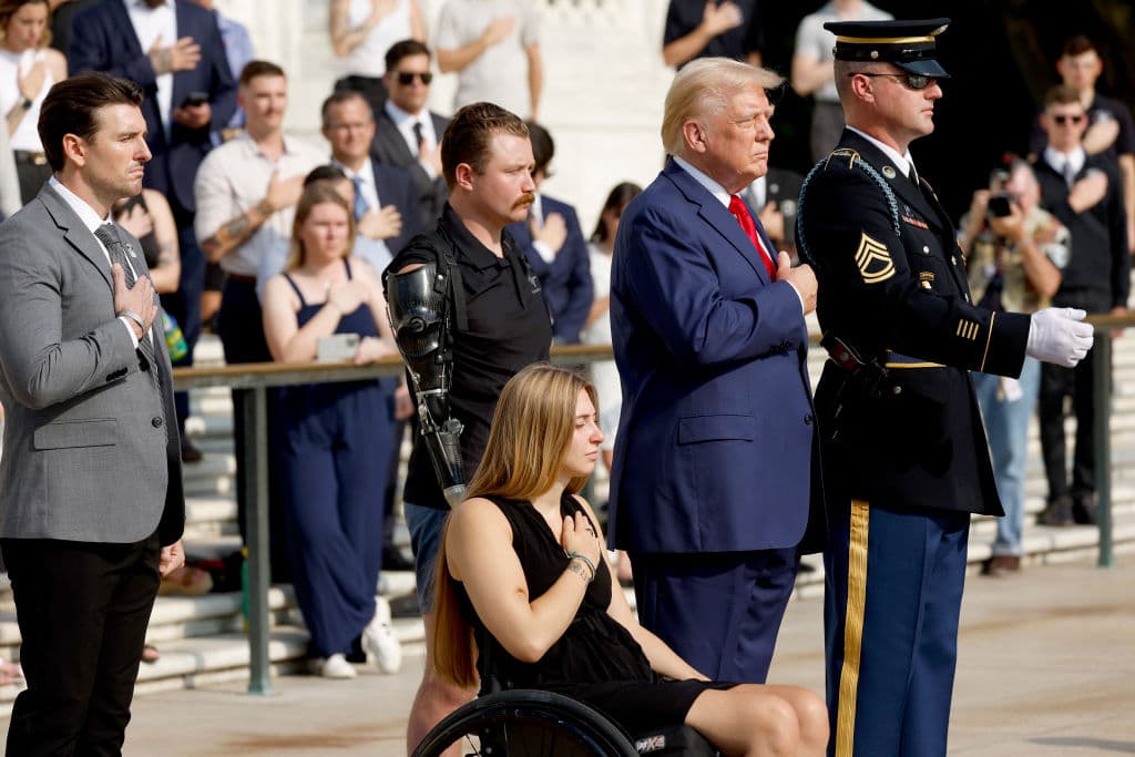 Trump Lays Wreath at Arlington to Mark Third Anniversary of Afghanistan Withdrawal
