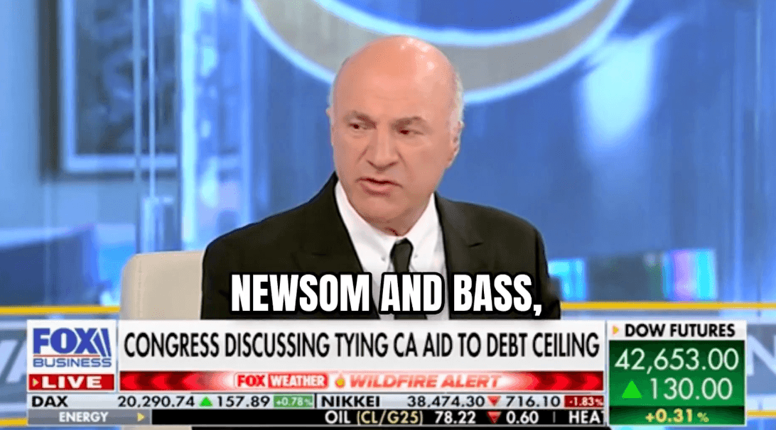 Kevin O’Leary Suggests Withholding Aid to California Until Newsom, Bass Are ‘Whacked’ From Office