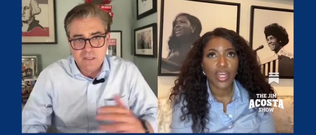 Jim Acosta, Jasmine Crockett Baselessly Petrified Trump Will Throw Her In The Slammer