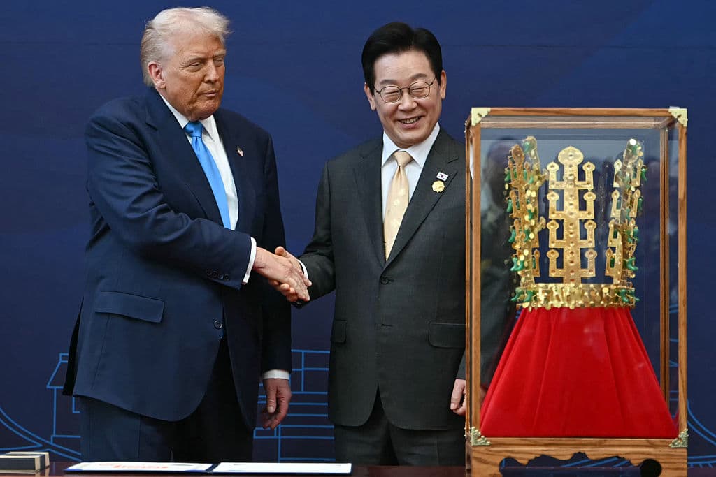 Trump Receives Crown From South Korea