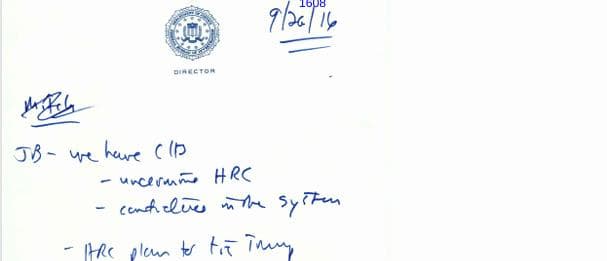 Read Handwritten Notes On Clintonâs âPlan To Tie Trumpâ That James Comey Left In An FBI Safe