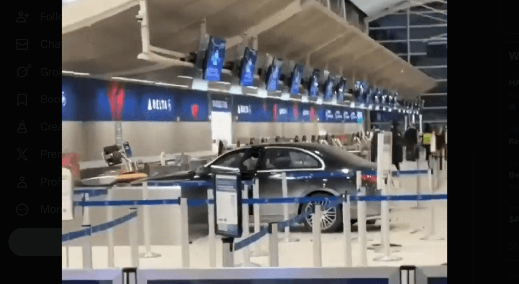 Car Smashes Through Detroit Airport Terminal, Driver Rants as Security Swarms Scene
