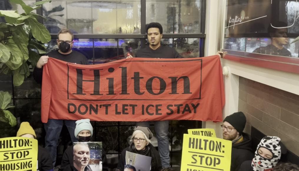 Police Arrest Protestors in NYC Following Demonstration At Hilton Garden Inn