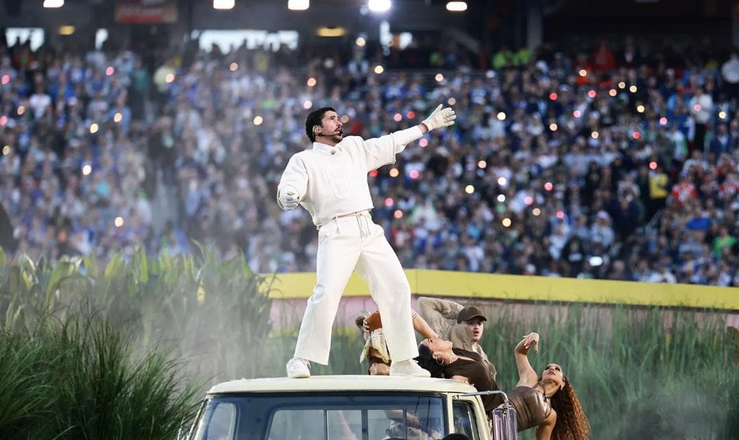 Bad Bunny Closes NFL Halftime Show With ‘God Bless America’ Then Proceeds To List Hispanic Countries With Their Flags Flying