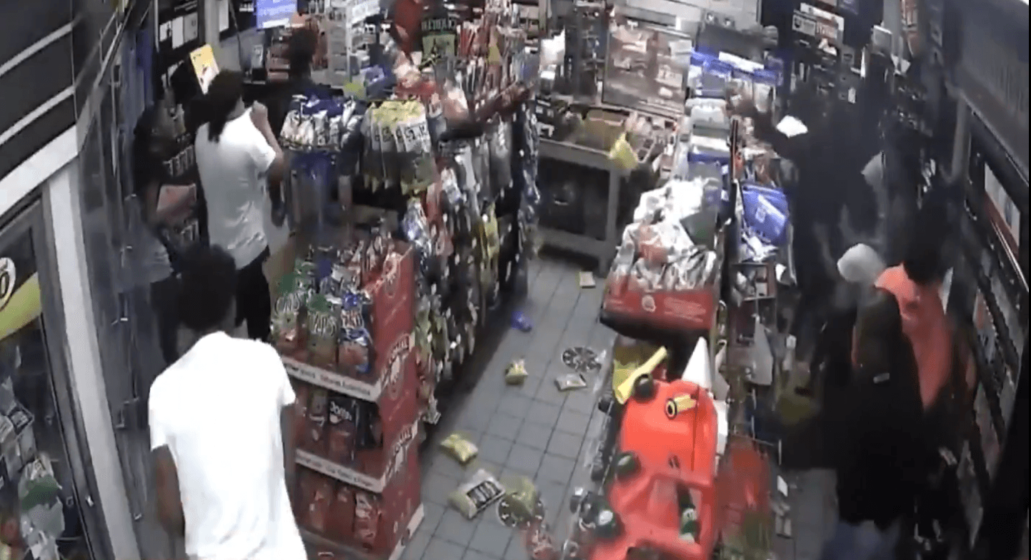 Teen Mob Trashes Sacramento Gas Station Store