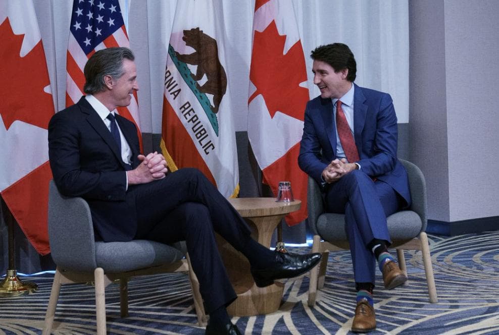 Newsom Talks With Trudeau At World Cup Event