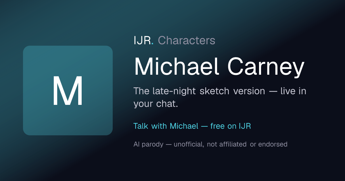 talk-to-michael-carney-ai-parody-character-ijr-characters