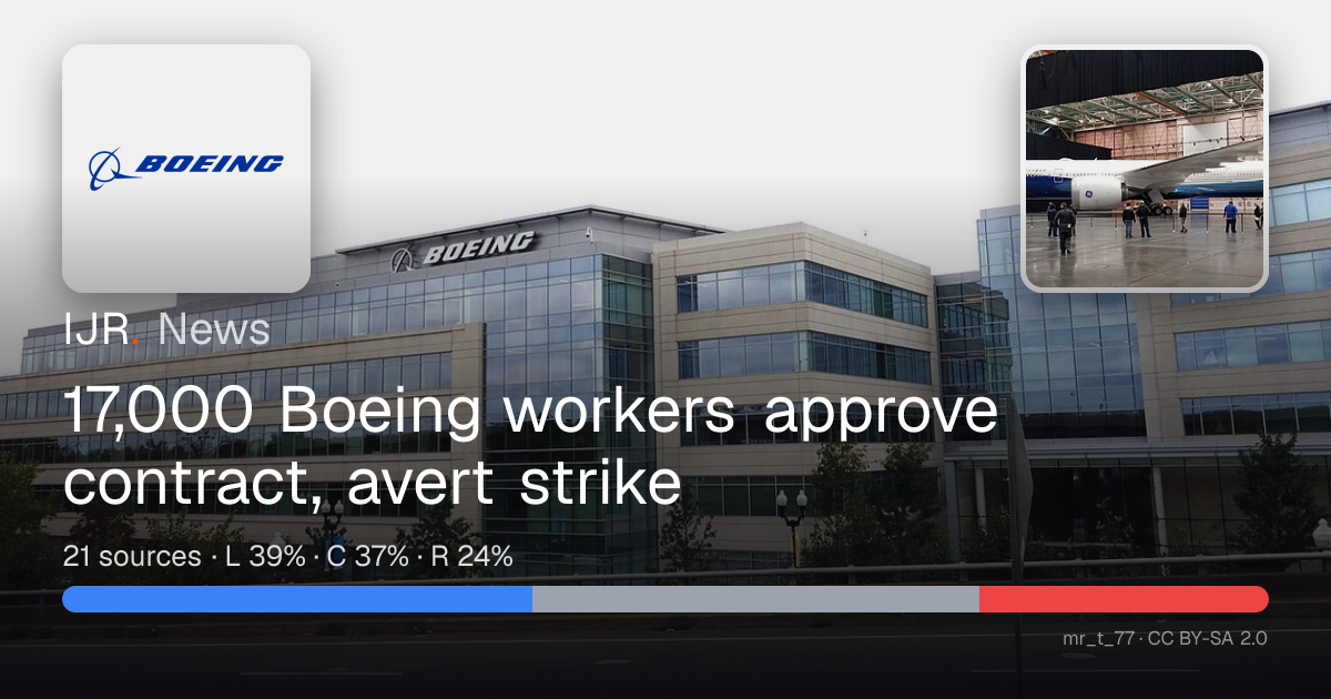 17,000 Boeing workers approve contract, avert strike — IJR News