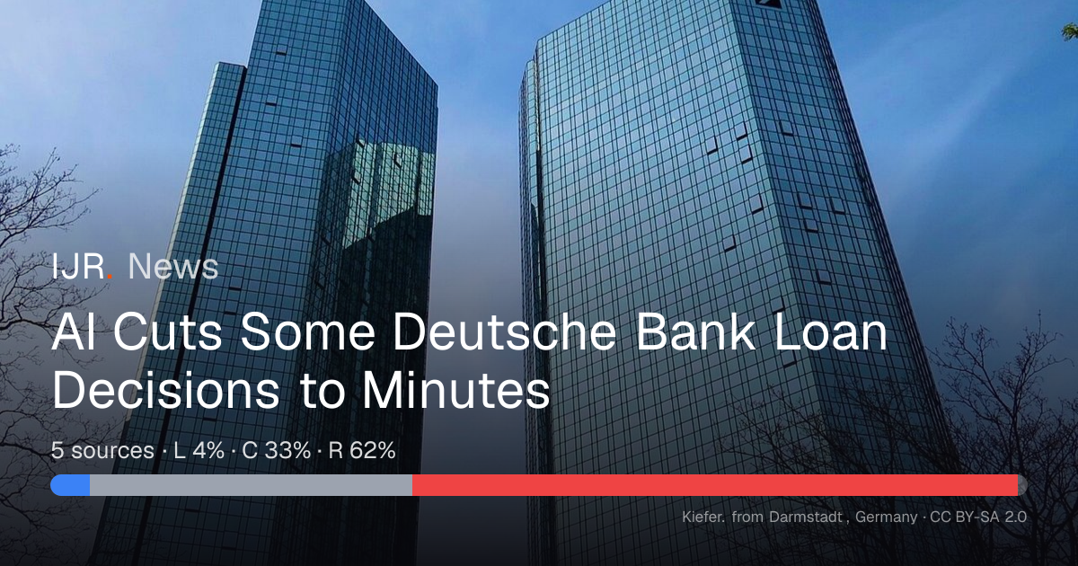 AI Cuts Some Deutsche Bank Loan Decisions to Minutes — IJR News