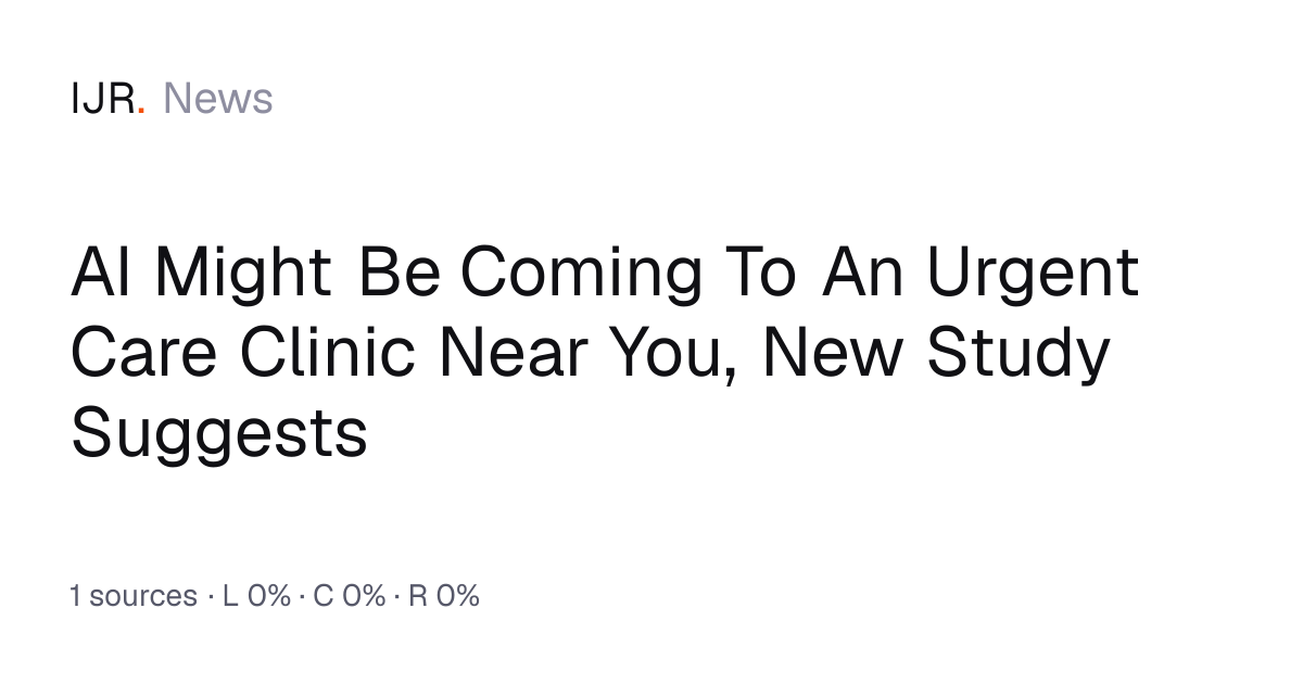 AI Might Be Coming To An Urgent Care Clinic Near You, New Study ...