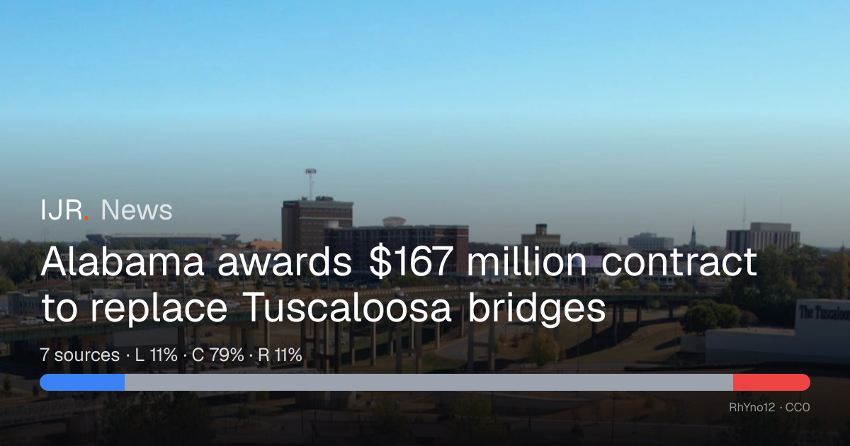 Alabama Awards $167 Million Tuscaloosa Bridge Contract — IJR News