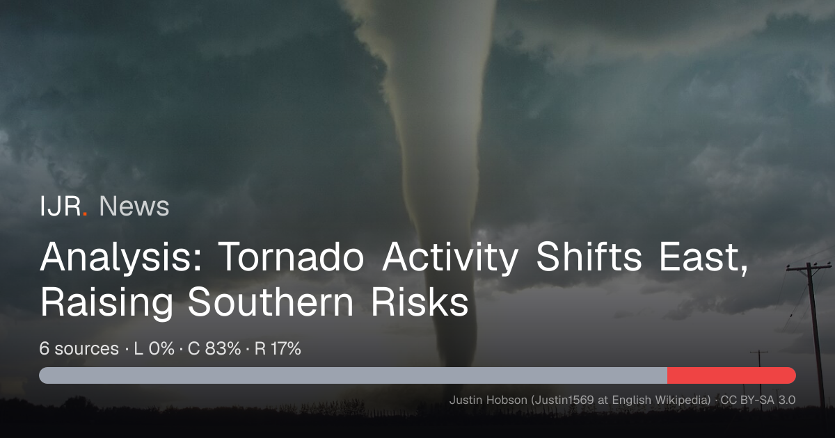 Analysis: Tornado Activity Shifts East, Raising Southern Risks — IJR News