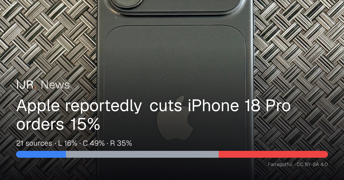 Apple reportedly cuts iPhone 18 Pro orders 15% — IJR News