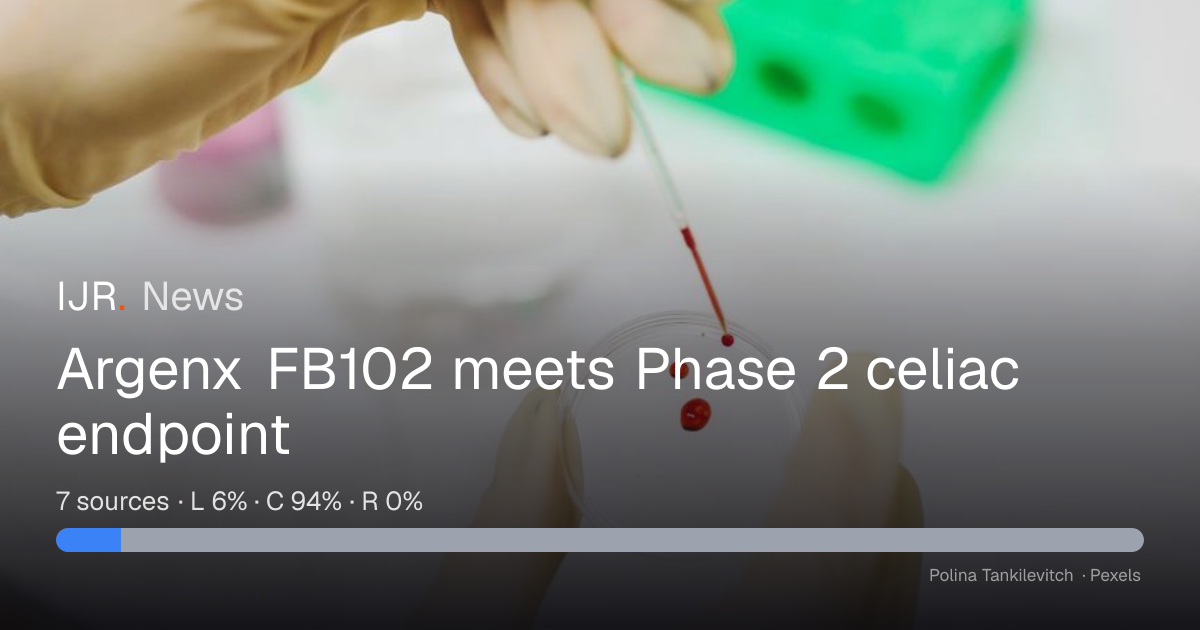Argenx FB102 meets Phase 2 celiac endpoint — IJR News
