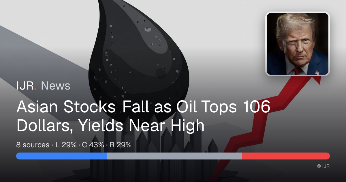 Asian Stocks Fall as Oil Tops 106 Dollars, Yields Near High — IJR News