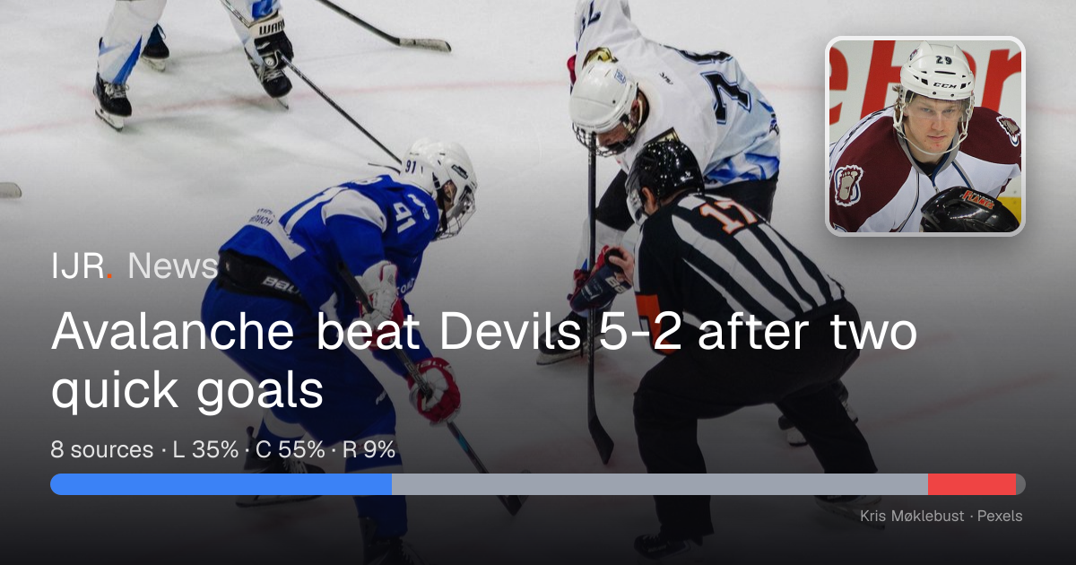 Avalanche beat Devils 5-2 after two quick goals — IJR News