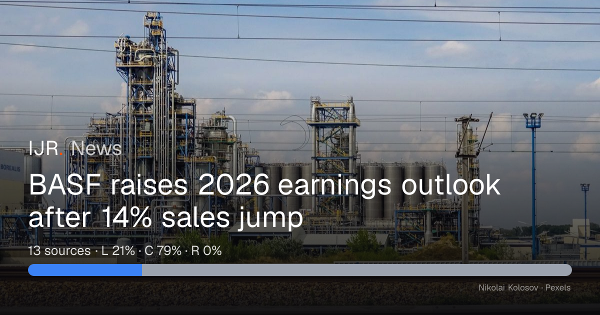 BASF raises 2026 earnings outlook after 14% sales jump — IJR News