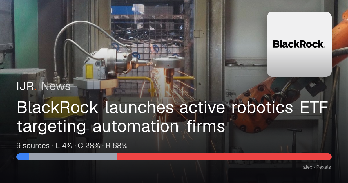 BlackRock launches active robotics ETF targeting automation firms — IJR ...