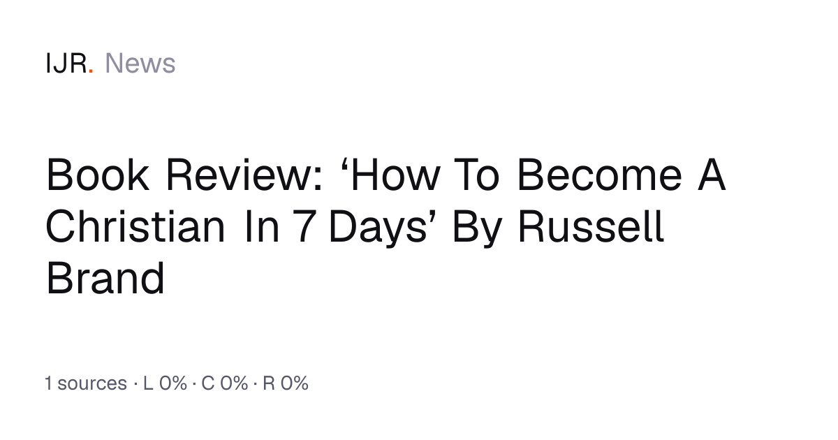 Book Review: ‘How To Become A Christian In 7 Days’ By Russell Brand ...