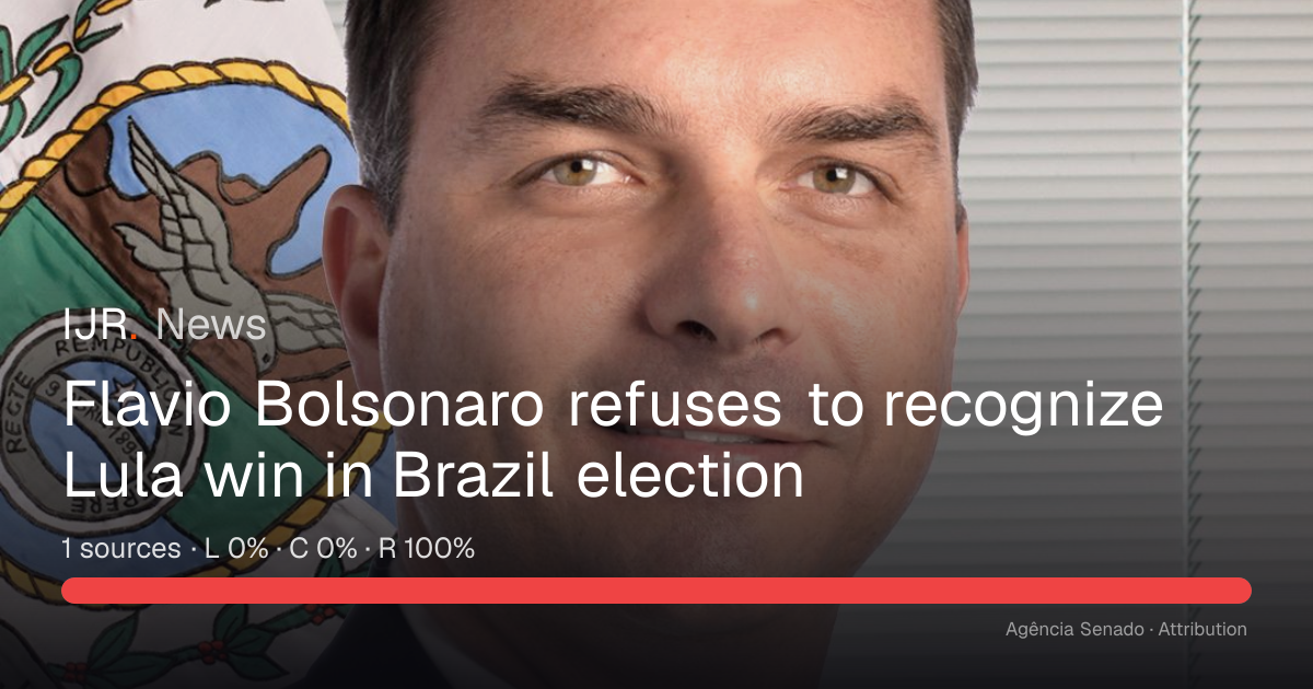 Flavio Bolsonaro refuses to recognize Lula win in Brazil election — IJR ...