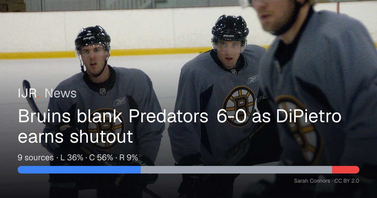 Bruins blank Predators 6-0 as DiPietro earns shutout — IJR News